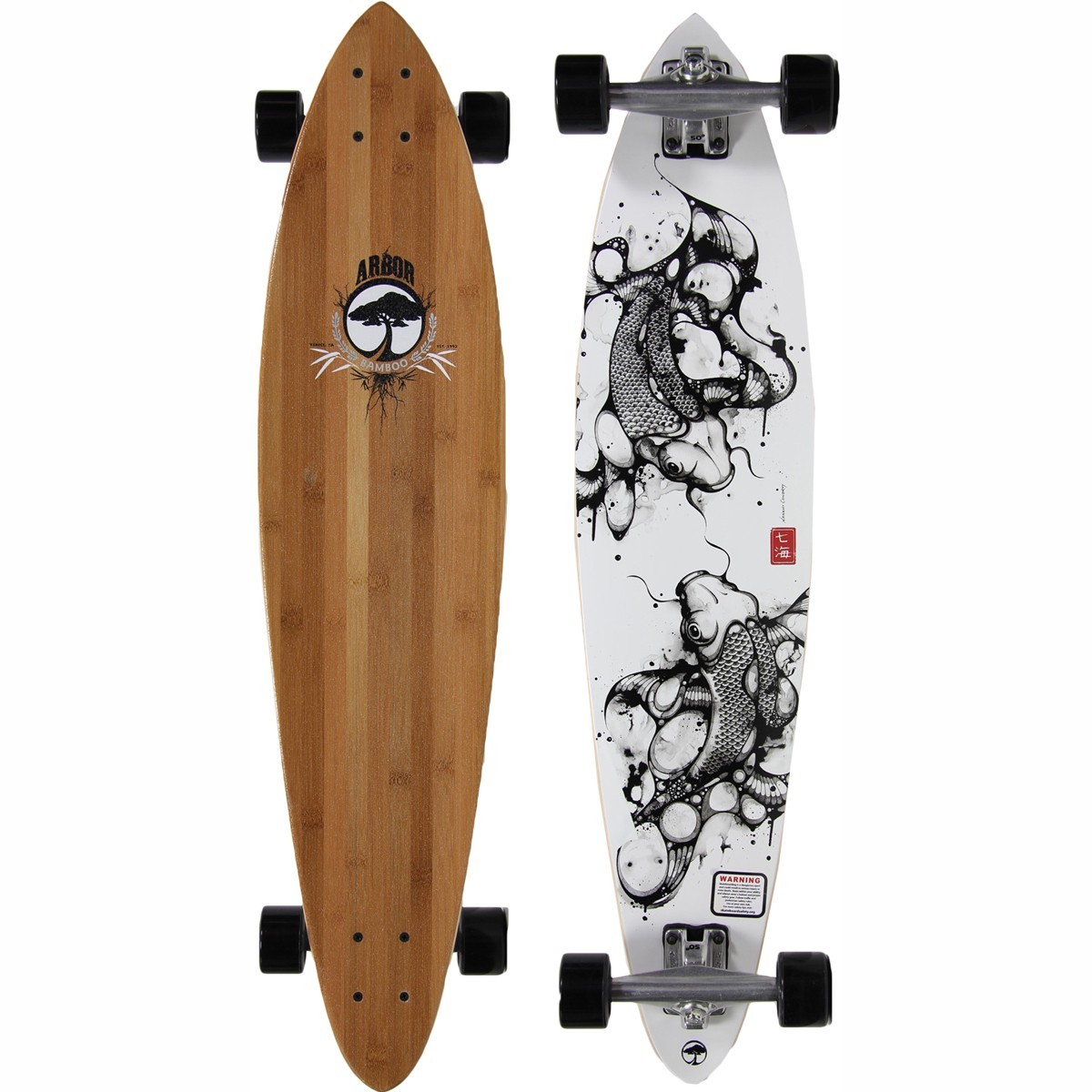 arbor fish bamboo longboard complete