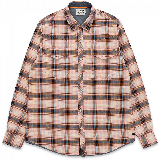 

Рубашка Scotch &Amp; Soda, Красный;коричневый;combo a, Iconic Checked Western Regular Fit Shirt 2022 COMBO A