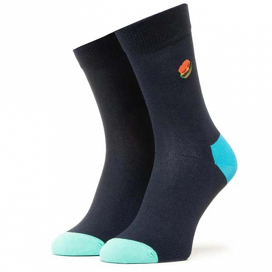 

Носки Happy Socks, Черный;синий;multi, Embroidery Burger Sock MULTI