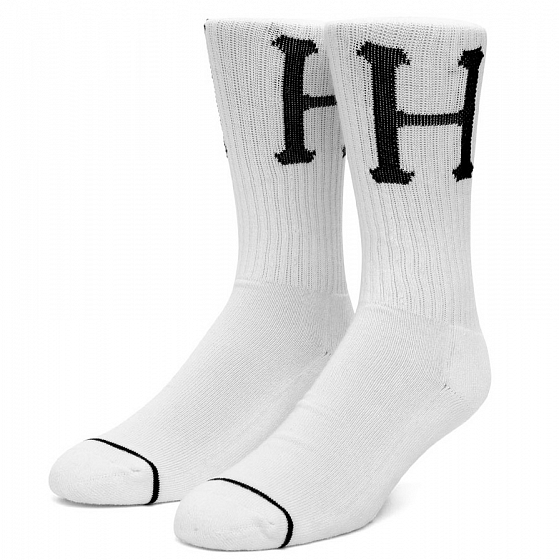 

Носки Huf, Серый;белый;white, Classic H Crew Sock 2022 White