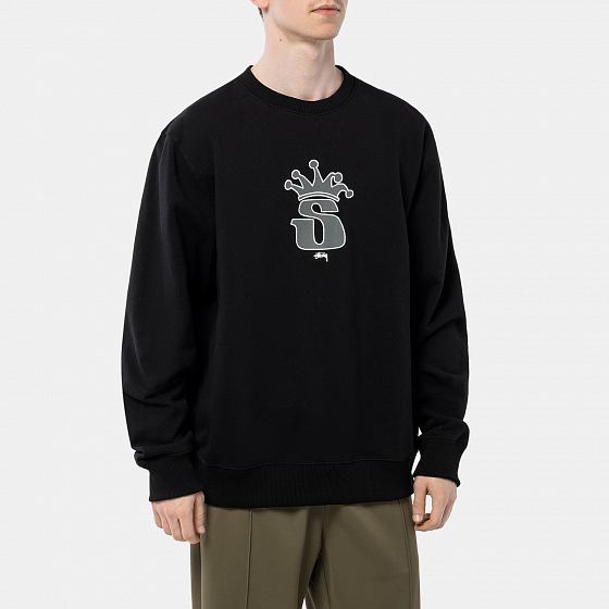 

Толстовка Stussy, Черный;black, S Crown Crew 2022 BLACK