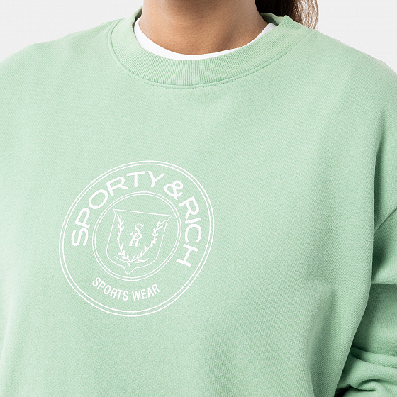 

Толстовка Sporty &Amp; Rich, Зеленый;синий;sage, Connecticut Crest Crewneck 2023 SAGE