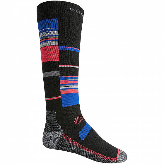 

Термоноски Burton, Серый;синий;черный;stripes, M Performance Ultralight Sock 2022 STRIPES