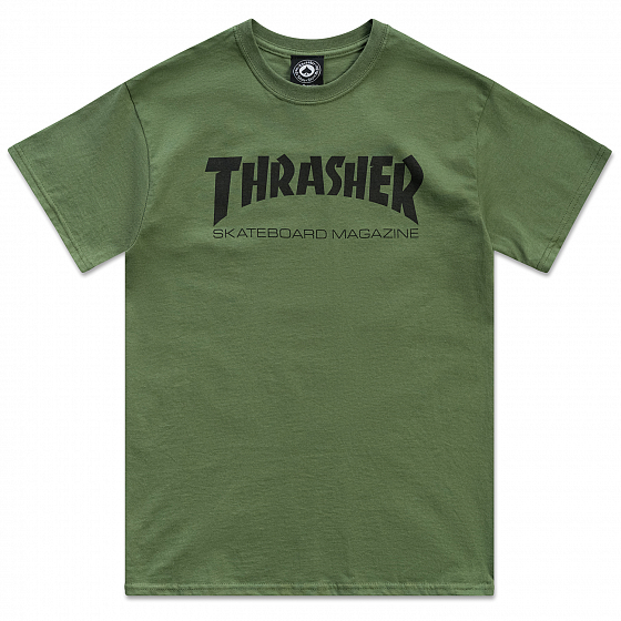 

Футболка Thrasher, Зеленый;серый;army, Skate Mag ARMY