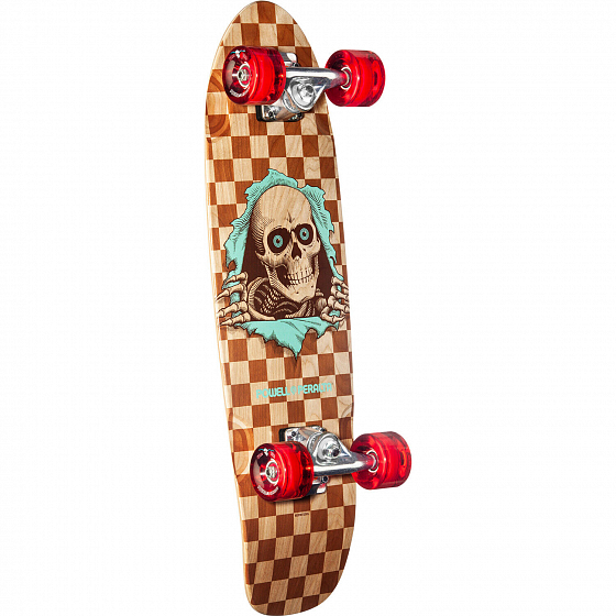 

Комплект лонгборд Powell Peralta, 28;20;оранжевый;красный, Natural Checker Reaper 2023 28,20