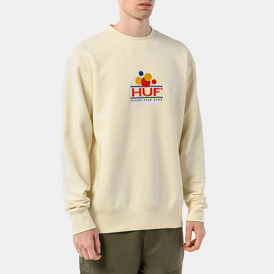 

Толстовка Huf, Белый;off white, Fun Crew 2022 OFF WHITE