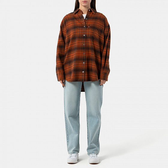 

Рубашка Levi&Apos;S®, Коричневый;patty plaid gla, Silvie Big Mens Shirt 2023 PATTY PLAID GLA