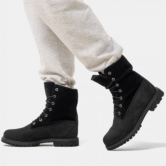 

Ботинки Timberland, Черный;серый;black nubuck, Teddy Fleece Fold-Down BLACK NUBUCK