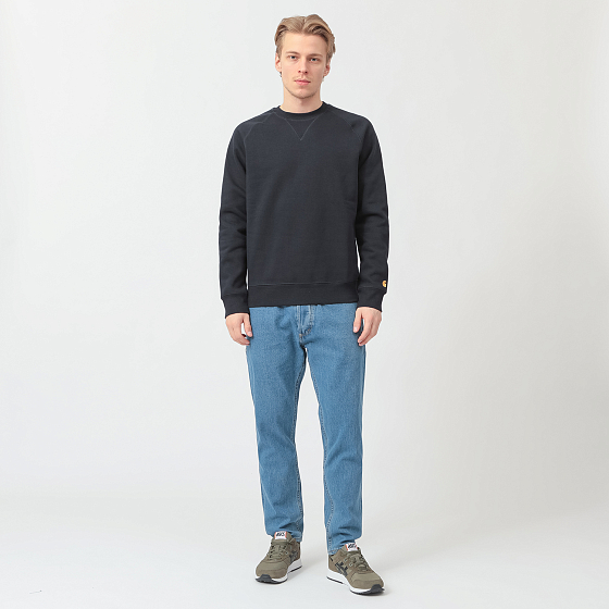 

Толстовка Carhartt Wip, Черный;серый;синий;белый;grey heather;gold, Chase Sweatshirt GREY HEATHER / GOLD