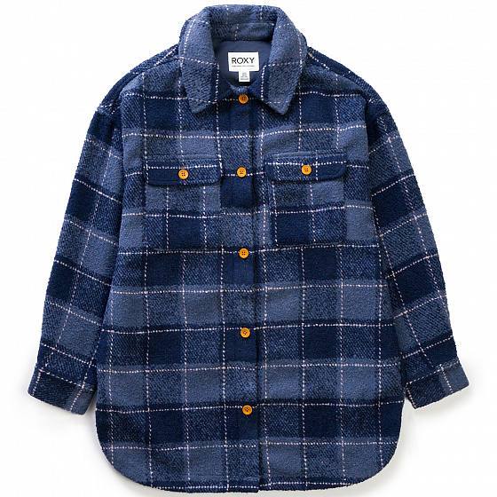 

Куртка-рубашка Roxy, Синий;mood indigo plaid party, Make It Happen Jacket 2022 MOOD INDIGO PLAID PARTY