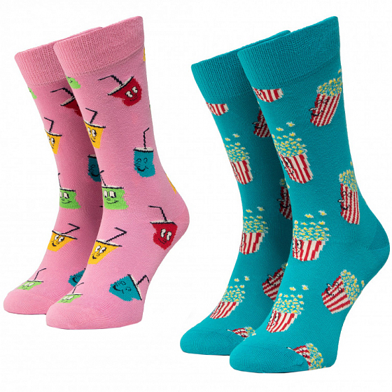 

Носки Happy Socks, Розовый;синий;multi, 2-Pack Snacks Socks Gift Set 2023 MULTI