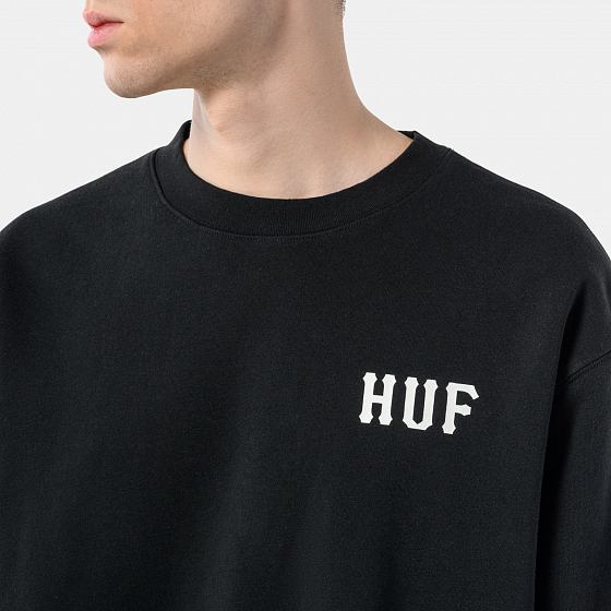 

Толстовка Huf, Черный;black, Essentials Classic H Crew 2022 BLACK