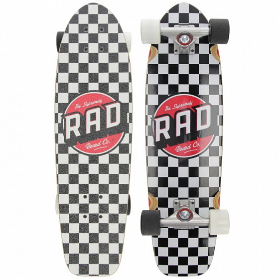 

Комплект лонгборд Rad, Черный;серый;белый;black;white, Checkers Retro Roller BLACK/WHITE