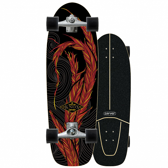 

Комплект лонгборд Carver, Черный;красный;31;25, Cx Knox Quill Surfskate Complete 31,25