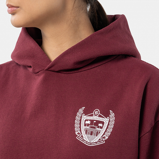 

Толстовка Sporty &Amp; Rich, Розовый;merlot, Beverly Hills Cropped Hoodie 2023 MERLOT