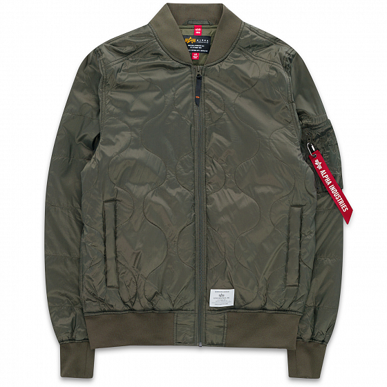 

Бомбер Alpha Industries, Хаки;серый;dark green, L-2B Quilted Flight Jacket 2022 Dark Green