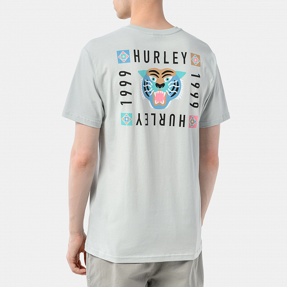 

Футболка Hurley, Мятный;розовый;белый;pure platinium, M Bengal Ss Tee 2022 PURE PLATINIUM