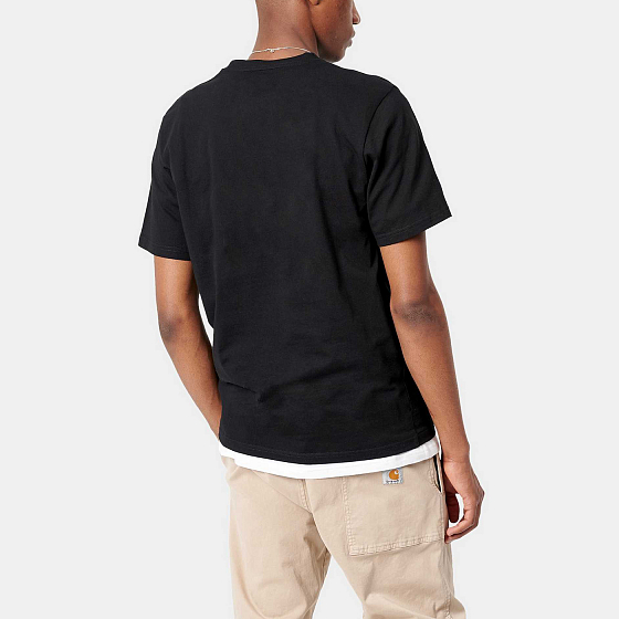 

Футболка Carhartt Wip, Черный;белый;black;white, S/S Base T-Shirt Black / White