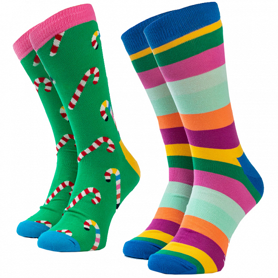 

Носки Happy Socks, Зеленый;розовый;multi, Christmas Cracker Candy Cane Gift Box MULTI