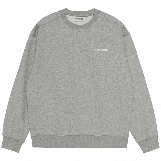 

Толстовка Carhartt Wip, Серый;grey heather;white, W' Carhartt Script Sweatshirt 2022 GREY HEATHER/WHITE