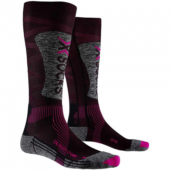 

Термоноски X-Socks, Черный;серый;black;fluo pink;stone grey melange, Ski Energizer Lt 4.0 Wmn Black/Fluo Pink/Stone Grey Melange