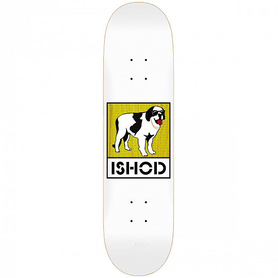 

Дека скейтборд Real Skateboards, Белый;желтый;8;38, Ishod Big Woof 2021 8,38