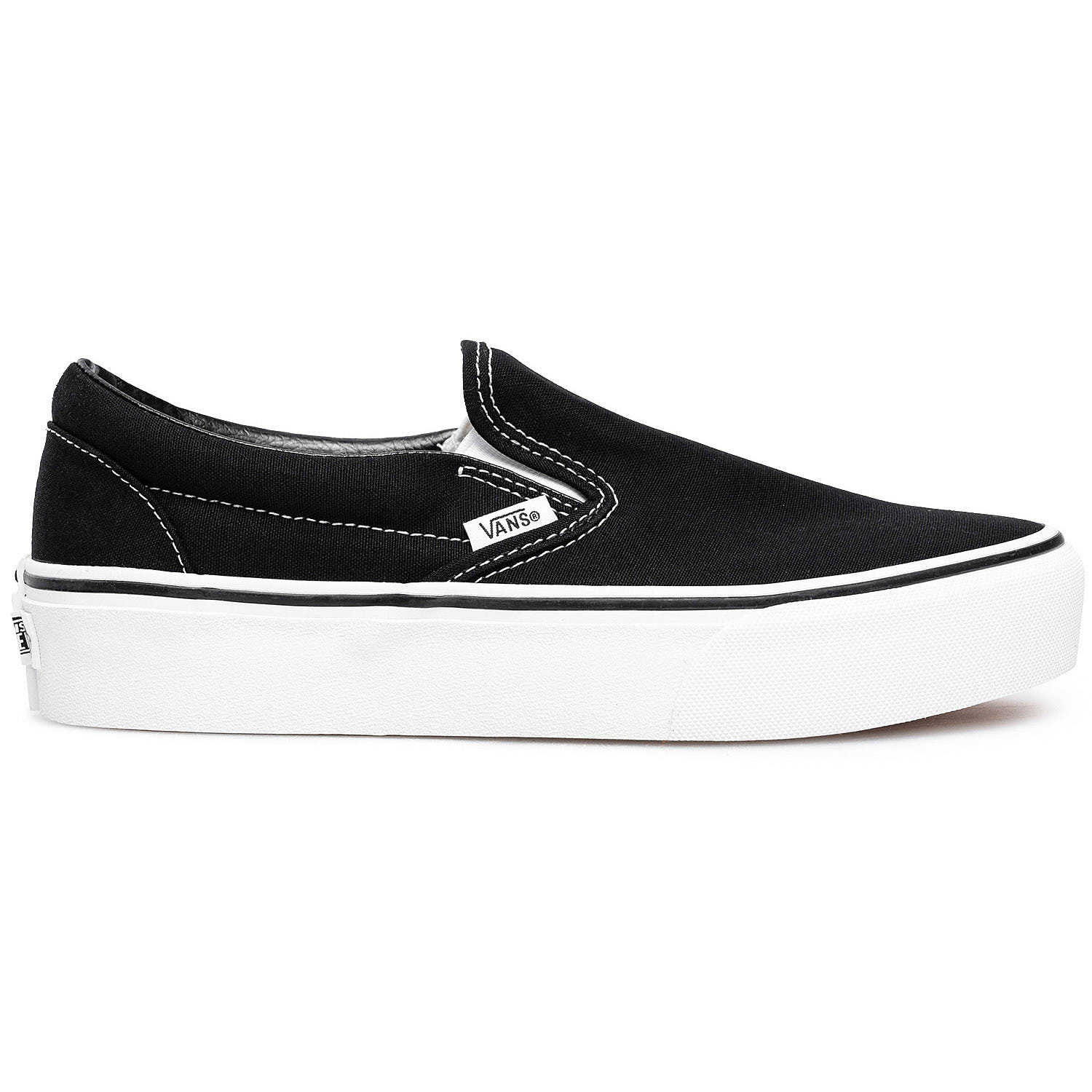 Vans white store slip on platform