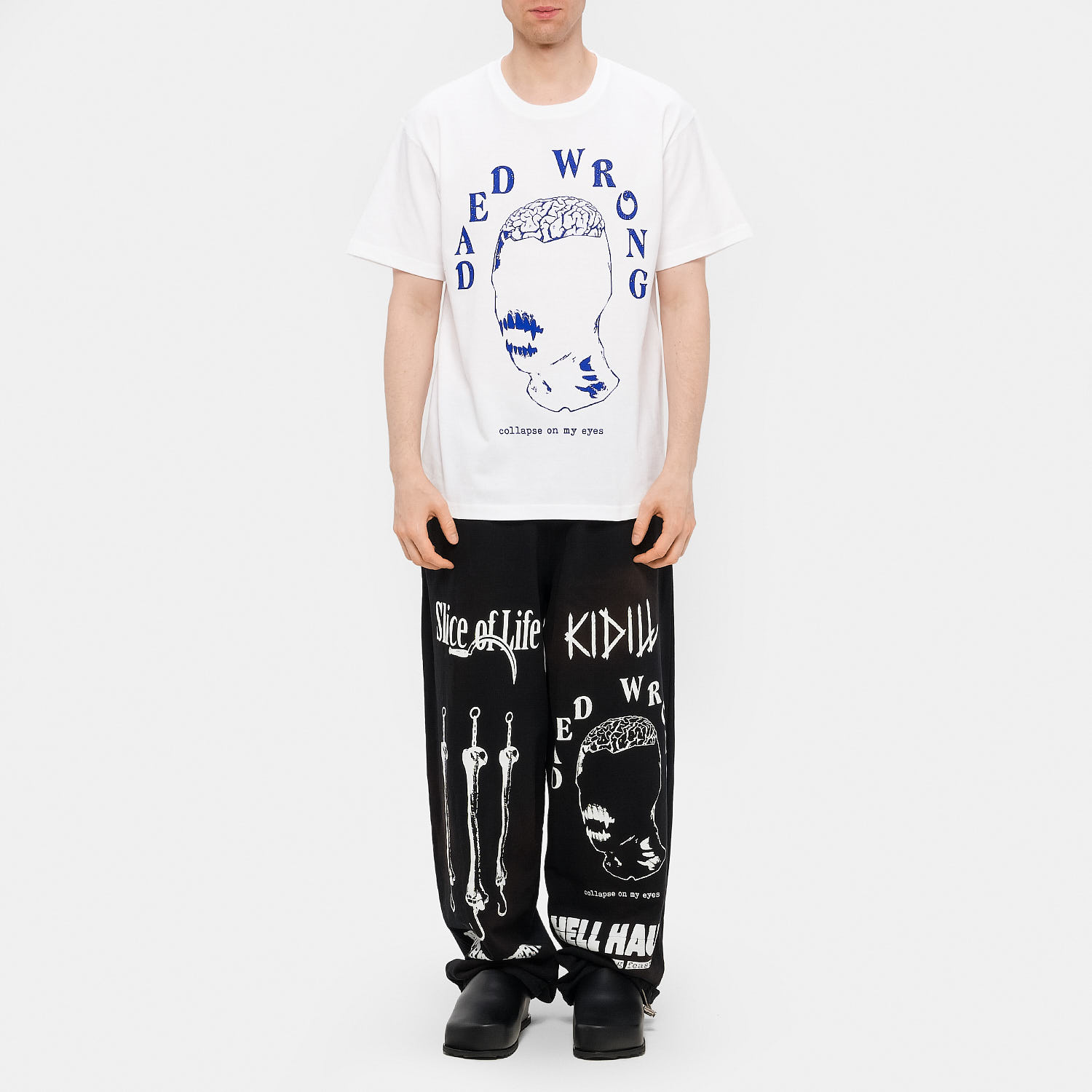 KIDILL / BAGGY SWEATPANTS DISTRESSED-