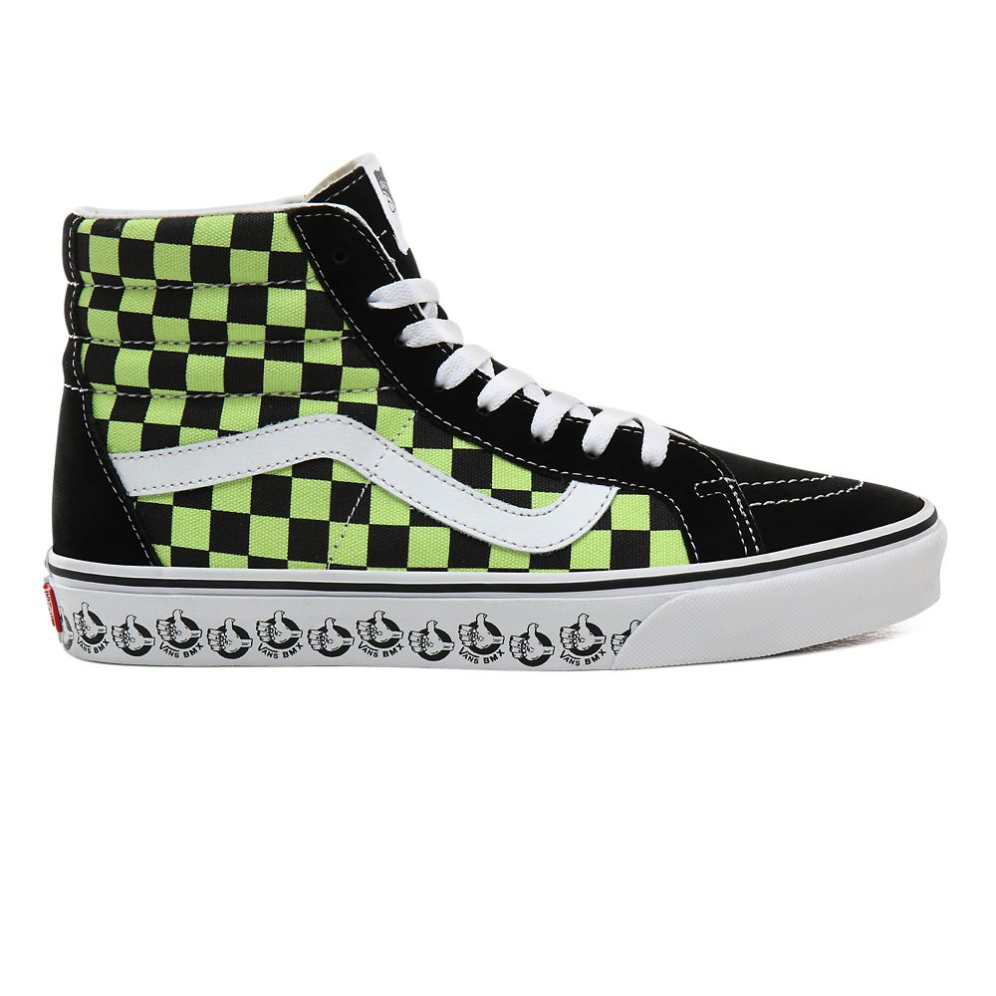 vans neon green checkered