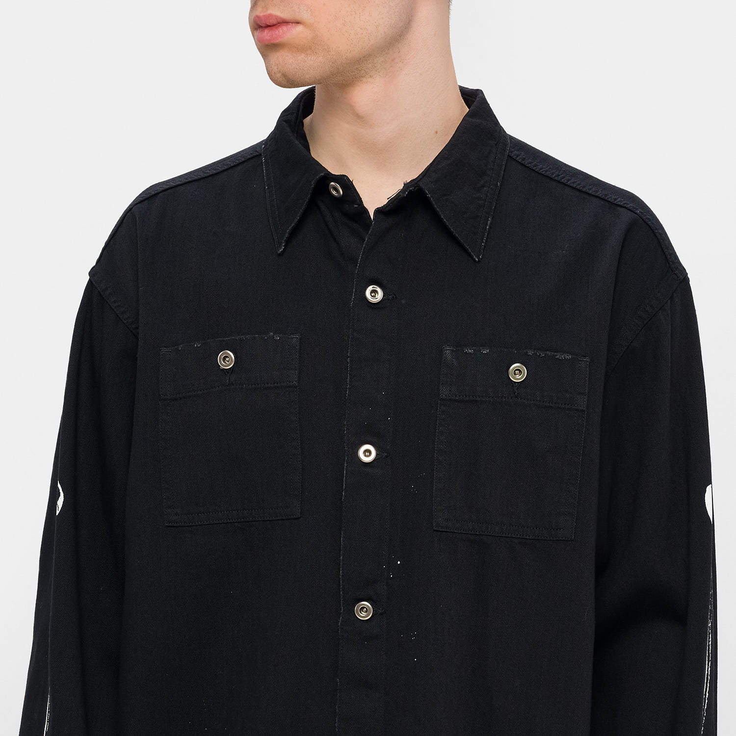 Рубашка KIDILL Oversized Denim Shirt - Distressed Denim SS23